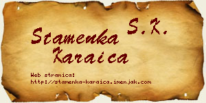 Stamenka Karaica vizit kartica